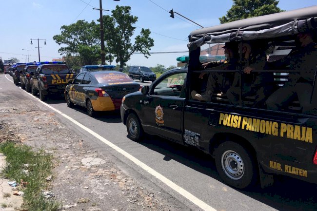 Penyemprotan Disinfektan oleh Satgas Covid-19 di Pusat Kota Klaten hingga Prambanan dan Delanggu