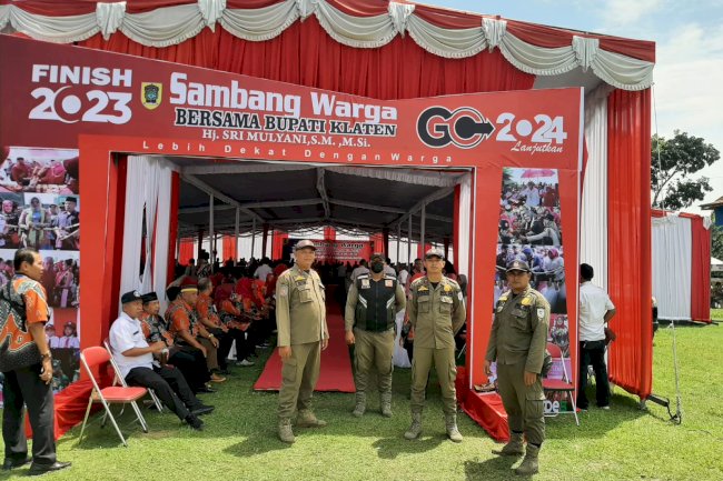 Pengamanan Sambang Warga Bupati Klaten di Desa Ngemplak Kecamatan Kalikotes