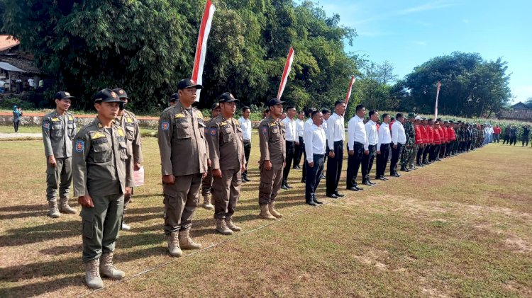 Upacara Pembukaan TMMD Sengkuyung di Desa Beji Kecamatan Tulung.